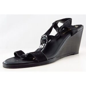 Arturochiang Gladiator Black Leather Women‎ Shoes Size 7.5 Medium